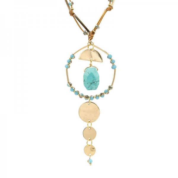 Hand-made Glass Bead Cord Necklace