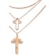 Layered Cross 3-Piece Necklace Set