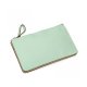 WOMEN'S SYNTHETIC LEATHER CROSSBODY WRISTLET CLUTCH WITH WRIST STRAP - PALE GREEN