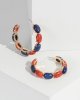 Multi Colour Stone Studded Hoop Earrings