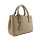 CLASSIC TRIPLE ZIP TOP HANDLE SMALL SATCHEL BAG - TAUPE