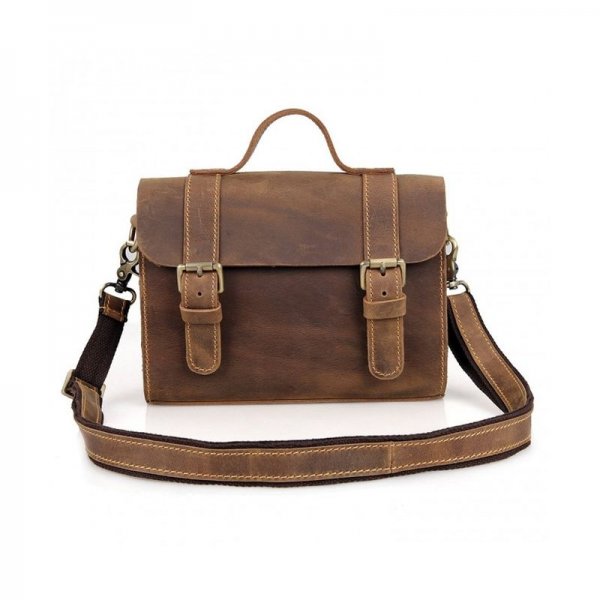 AB EARTH DISTRESSED CROSSBODY SATCHELS - DISTRESSED BROWN