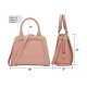 SMALL PATENT LEATHER SATCHEL MINI CORNER GOLD TONE HANDBAGS WOMENS SHOULDER BAGS - PINK