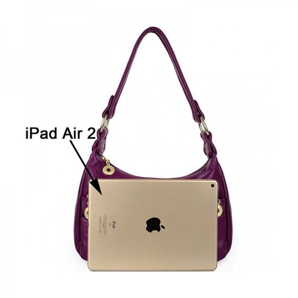 WOMEN HANDBAG PU LEATHER MEDIUM PURSE HOBO STYLE SHOULDER BAG - BLACK