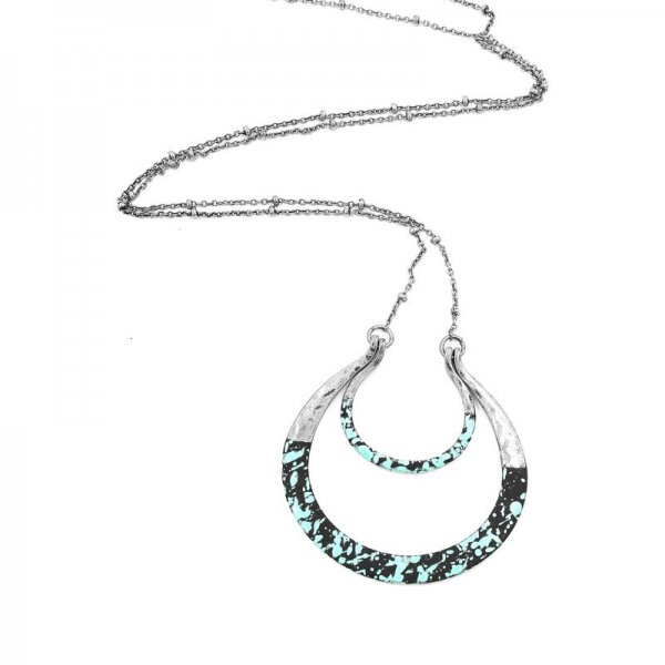 Paint Splatter Horseshoe Necklace