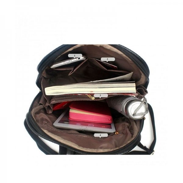 WOMEN BAGS BACKPACK PURSE PU LEATHER ZIPPER BAGS CASUAL BACKPACKS SHOULDER BAGS - BLACK