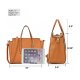 WOMENS HANDBAG FASHION SHOULDER BAG TOTE SATCHEL DESIGNER PURSE W/ BUCKLE HANDLE STRAP - TAN NEW