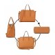 WOMENS HANDBAG FASHION SHOULDER BAG TOTE SATCHEL DESIGNER PURSE W/ BUCKLE HANDLE STRAP - TAN NEW
