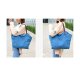 WOMEN'S CANVAS SHOULDER BAG WEEKEND SHOPPING BIG BAG TOTE HANDBAG WORK BAG - 4 - BLUE