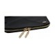 FAUX LEATHER SOFT ENVELOPE SHAPE CLUTCH CROSSBODY BAG POUCH - BLACK