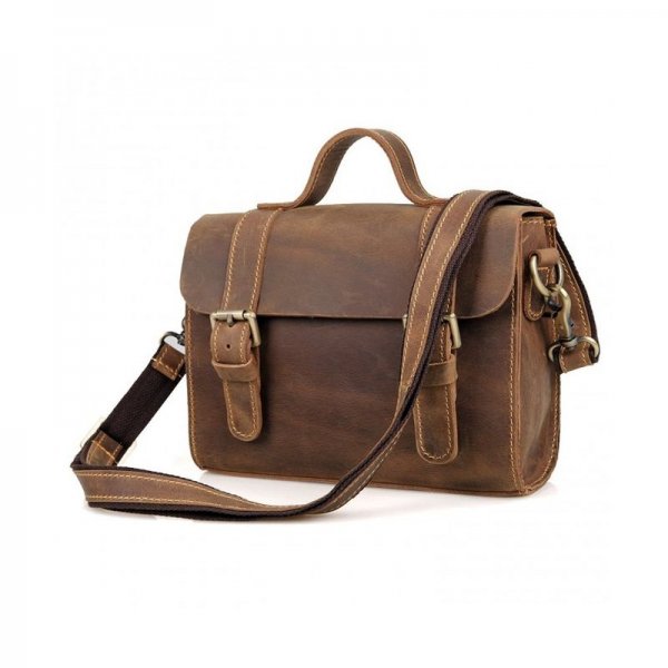 AB EARTH DISTRESSED CROSSBODY SATCHELS - DISTRESSED BROWN