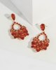 Red Multi Crystal Teardrop Earrings