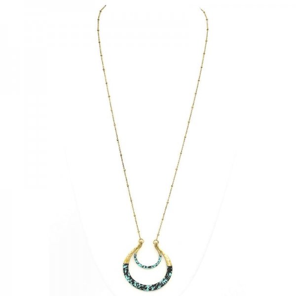 Paint Splatter Horseshoe Necklace