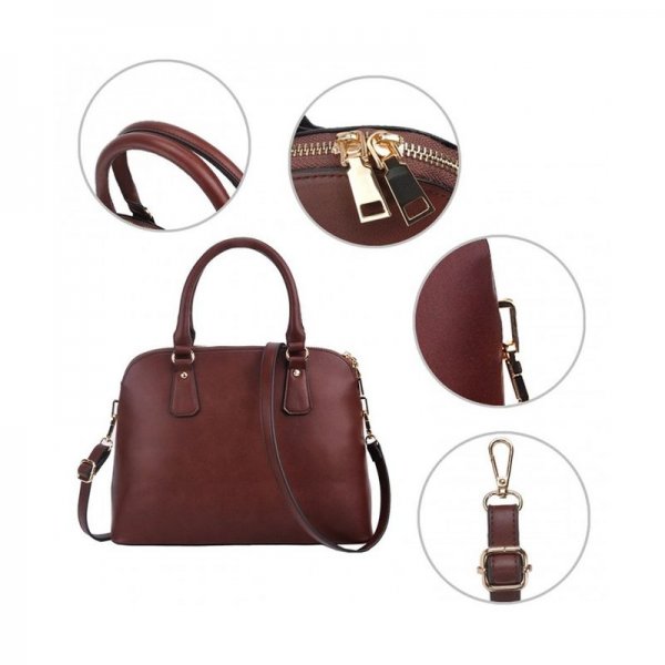 LADIES HANDBAGSTOP HANDLE FASHION PURSES CROSSBODY BAGS FOR WOMEN GIRLS - 1.COFFEE