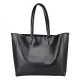 WOMEN'S SOFT LEATHER FASHION HANDBAGS TOTE SHOULDER BAG - BLACK
