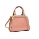 SMALL PATENT LEATHER SATCHEL MINI CORNER GOLD TONE HANDBAGS WOMENS SHOULDER BAGS - PINK