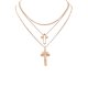 Layered Cross 3-Piece Necklace Set