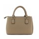 CLASSIC TRIPLE ZIP TOP HANDLE SMALL SATCHEL BAG - TAUPE