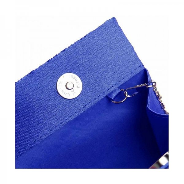 WOMENS LUXURY EVENING WEDDING PARTY PURSE CLUTCH RHINESTONE SATIN PLEATED HANDBAG - BLUE