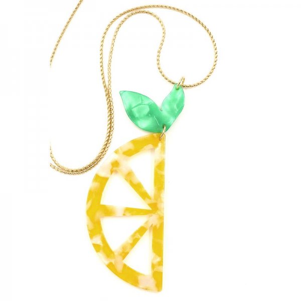 Lemon Acetate Pendant Necklace