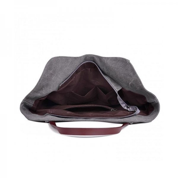 WOMEN'S CANVAS SHOULDER BAG WEEKEND SHOPPING BIG BAG TOTE HANDBAG WORK BAG - 4 - BLUE