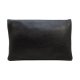 FAUX LEATHER SOFT ENVELOPE SHAPE CLUTCH CROSSBODY BAG POUCH - BLACK