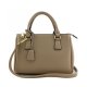 CLASSIC TRIPLE ZIP TOP HANDLE SMALL SATCHEL BAG - TAUPE