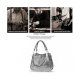 NEW CROCODILES PATTERN WOMEN HANDBAGS FASHION SHOULDER MESSENGER BAG TWO PIECES SETHANDBAG + WALLET - BLACK
