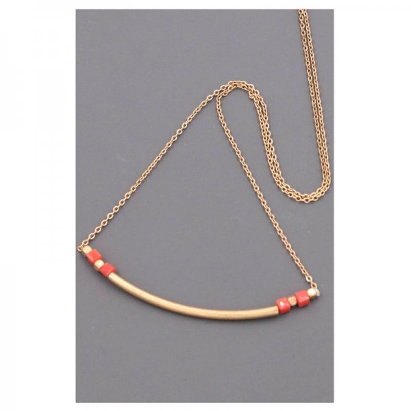 Glass Cube Bar Necklace