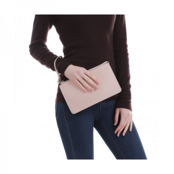 WOMEN'S SYNTHETIC LEATHER CROSSBODY WRISTLET CLUTCH WITH WRIST STRAP - PALE GREEN