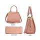 SMALL PATENT LEATHER SATCHEL MINI CORNER GOLD TONE HANDBAGS WOMENS SHOULDER BAGS - PINK