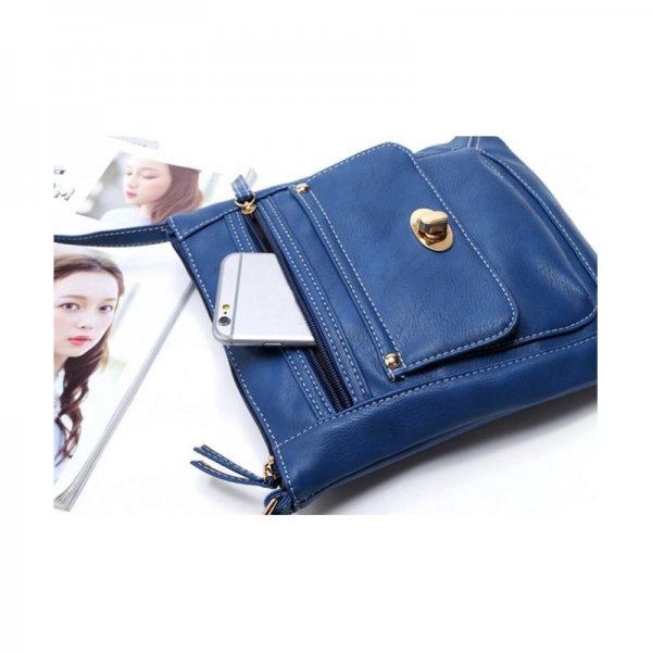WOMEN MINI CROSS BODY SHOULDER BAGS FASHIONABLE CASUAL HANDBAGS LEATHER BAG FOR TEEN GIRLS G - BLUE
