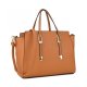 WOMENS HANDBAG FASHION SHOULDER BAG TOTE SATCHEL DESIGNER PURSE W/ BUCKLE HANDLE STRAP - TAN NEW