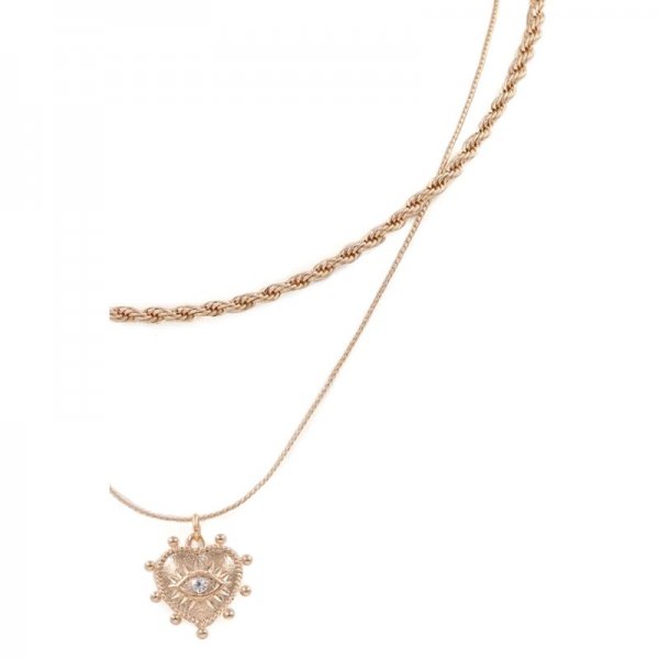 Metal Heart Eye Necklace